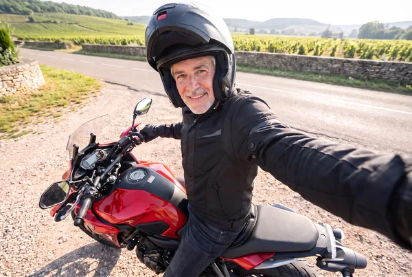 Jean-Daniel sur sa moto